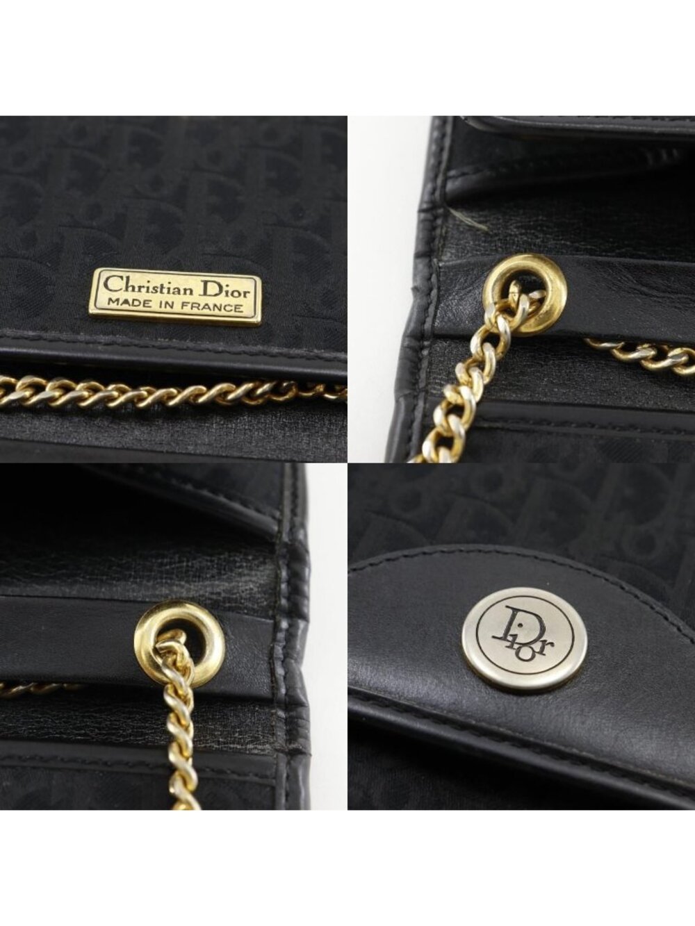 Dior Chain Shoulder Vintage Canvas Black Bag - Picture 9 of 10